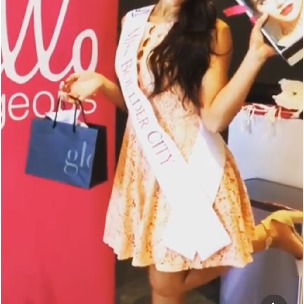 Adorable peach lace dress